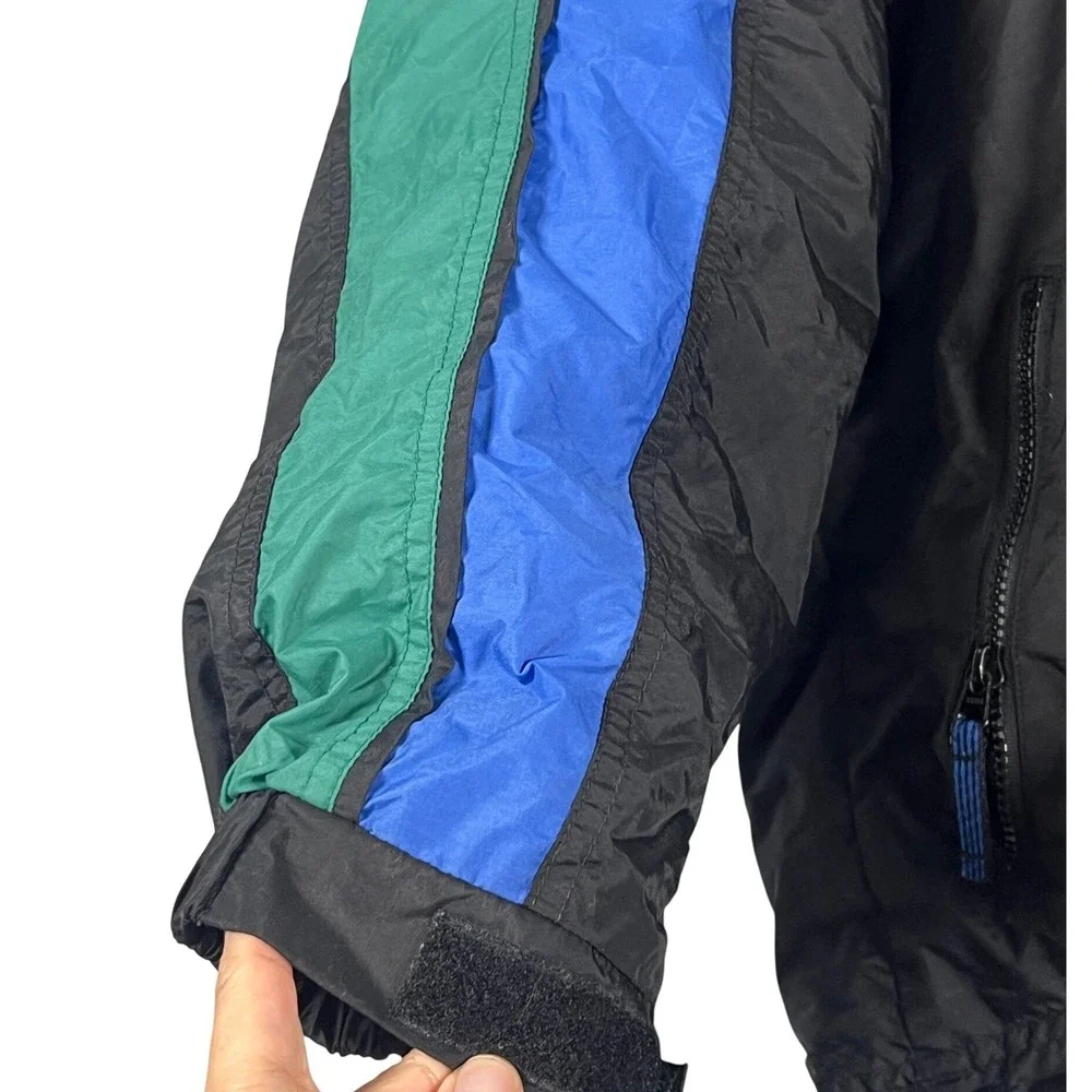 Columbia Vintage Kids Black Blue Fleece Lined‎ Wind Proof Winter Coat Boys 14/16